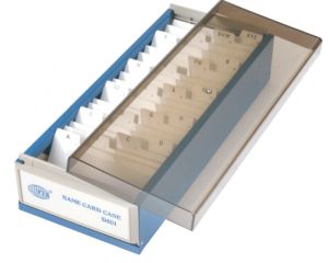 FIS Name Card Case w/ A-Z Index, 800 Cards Blue