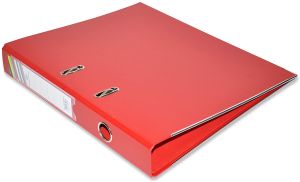 PP Colored Box File, F/C, Narrow (4cm) Spine, Red