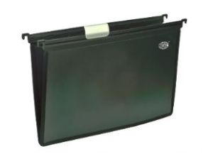 FIS PP Hanging File Expandable Bottom Foolscap Black