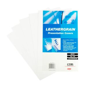 GBC LeatherGrain Binding Cover, 250gsm, A4, White, [Pack of 100]