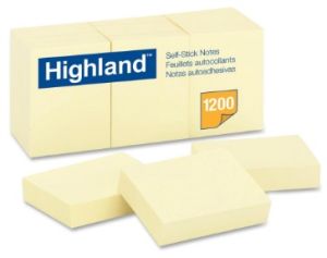 InfoNotes Yellow Self-Sticking Note 1.5" x 2" PK12