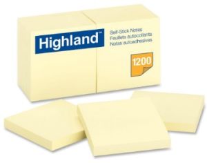 InfoNotes Yellow Self-Sticking Note 3" x 3" PK12