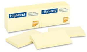 InfoNotes Yellow Self-Sticking Note 3" x 5" PK12