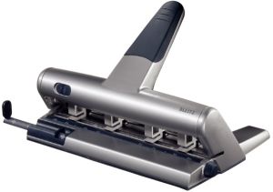 Leitz 5114 Adjustable 4 Hole Punch 30 Sheet Cap. Silver