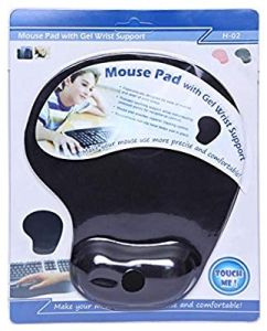 Mouse Pad with Gel Wrist Support Black