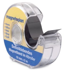 MagnetoPlan Magnetic Tape in Dispenser, Self Adhesive 19mm x 5m