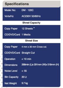 Maxi DM-120C Cross Cut Shredder 