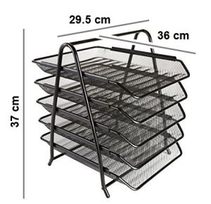 Metal Mesh Letter Tray, 5 Tier, Silver