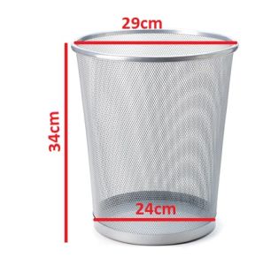 Metal Mesh Waste Bin, Round, Big, Silver