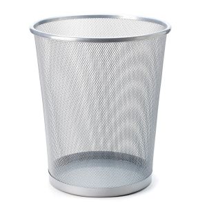 Metal Mesh Waste Bin, Round, Big, Black