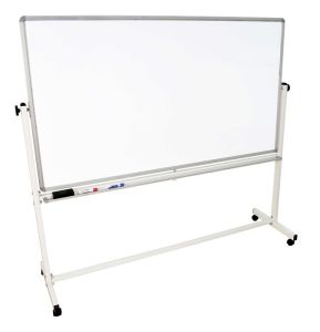 Double Sided Magnetic White Board, 90cmx180cm, With Movable Metal Stand