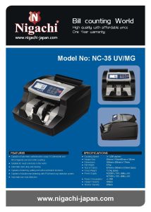 Nigachi NC-35 Money Counting Machine with UV/MG Detection