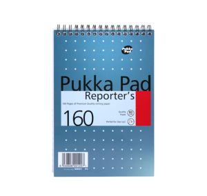 Pukka Mettalic Reporter's Pad, 80gsm, Ruled, Wirebound, 205mm X 140mm, 160 pages