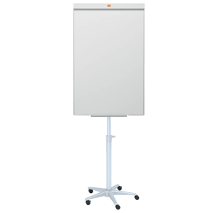 Nobo 1902386 Mobile Flipchart Easel - Adjustable Height, Magnetic Dry-Wipe