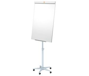 Nobo 1902386 Mobile Flipchart Easel - Adjustable Height, Magnetic Dry-Wipe