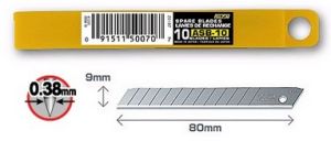 Olfa ASB-10 Spare Blades, 9mmX80mm, 10/Pack