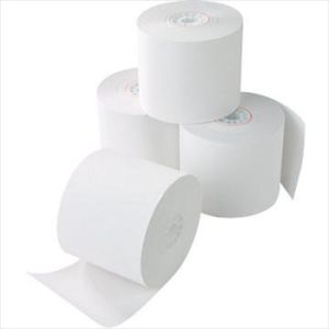 Cash Register Paper Roll, 1 Ply, 76mm X 70mm X 1/2", White Pack of 10