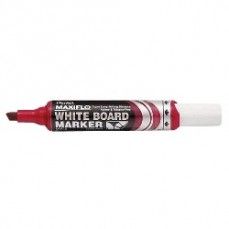 Pentel Maxiflo MWL6 Whiteboard Marker, Chisel Tip, Red 