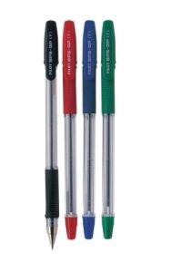 Pilot BPS-GP Ballpoint Pen Rubberised Grip, Fine 0.7mm, Red, 12/Pack