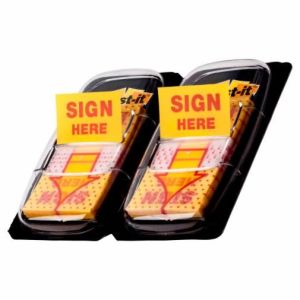 Post-it 680-SH2 "Sign Here" Flags /dispenser, 2/Pack [100 Flags]