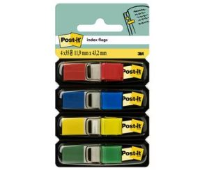 Post-it® Flags 12x43mm, 4 Colors, 35Sh/Color, [Ref: 683-4]