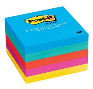 Post-it® Notes 654-5UC 3" x 3", Ultra Colors, PK/5X100 Asst.