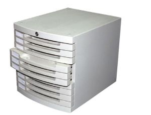 Partner 10 Drawer Cabinet, With Front Lock, Grey, (Ref: PT-28K) 