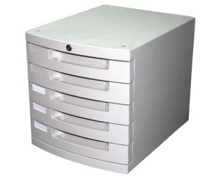 Partner 5 Drawer Cabinet, With Front Lock, Grey, (Ref: PT-25K)
