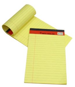 Sinarline Legal Pad, Yellow, A4, Lined, 50 Sheets [Pack/10]