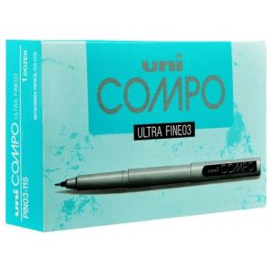 Uni Compo Ultra Fine Pen 0.3MM PK/12 [PIN03-115]