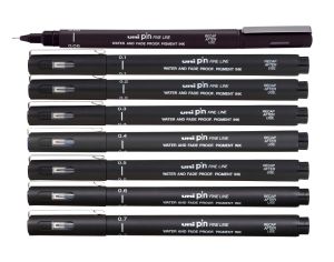 Uni PIN200 Fine Line Drawing Pen Black [PK/12]