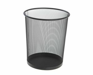 Metal Mesh Waste Bin, Round, Big, Black 