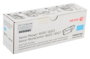 Xerox 106R02760 Cyan Toner Cartridge for Phaser 6020/6022 / WorkCentre 6025, 6027