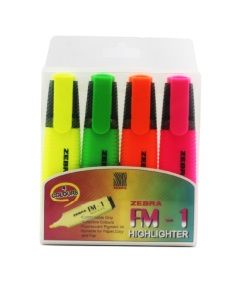 Zebra FM-1 Text Highlighter Assorted Colors 4/Pack 